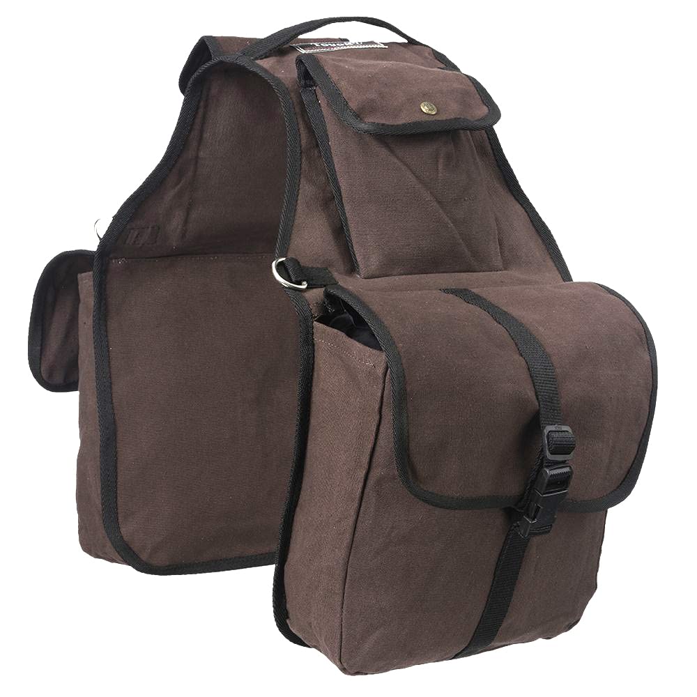Canvas Saddle Bag for Horses - Brown U368593