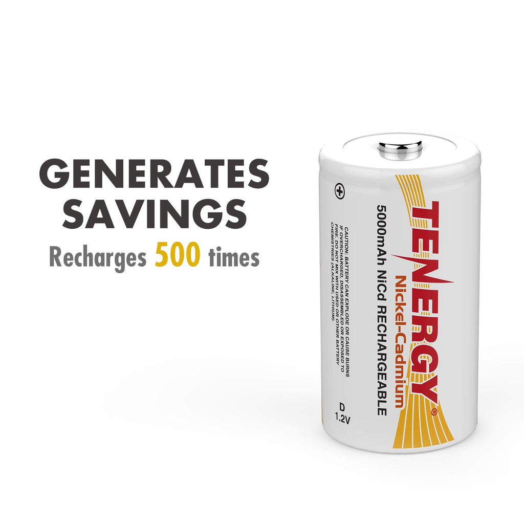 Rechargeable NiCd D Batteries and LCD Smart Charger W214