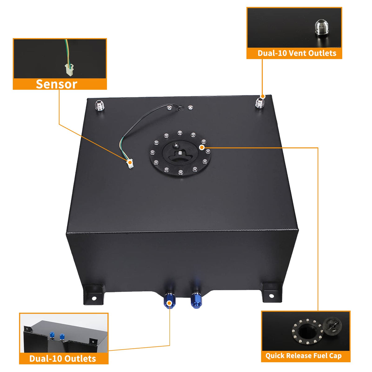 5 Gallon 20L Fuel Cell Tank with Cap and Level Sender E444977