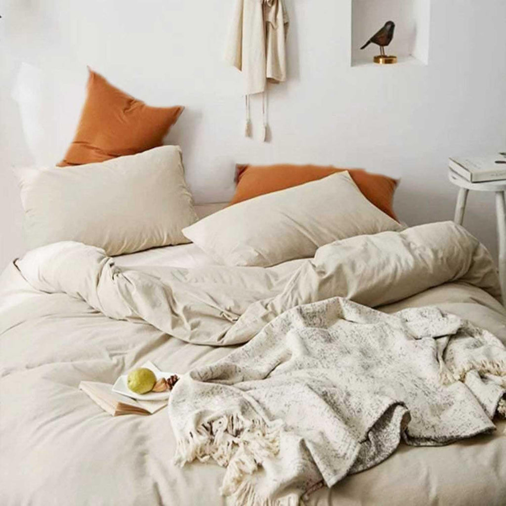 King Size 3 Piece Beige Comforter Set W747