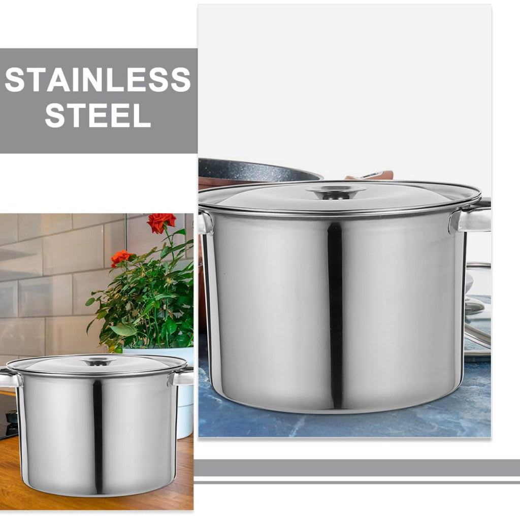 Stainless Steel Double Handle Soup Pot with Lid V189