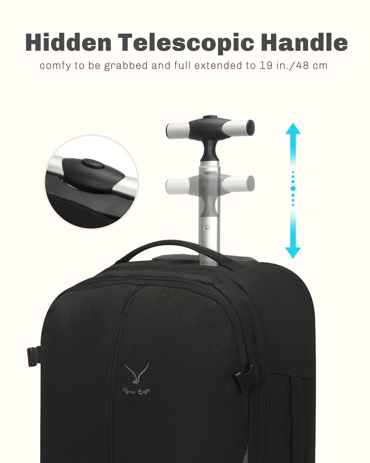 Rolling Backpack with Wheels 43L with Personal Item Bag M202708