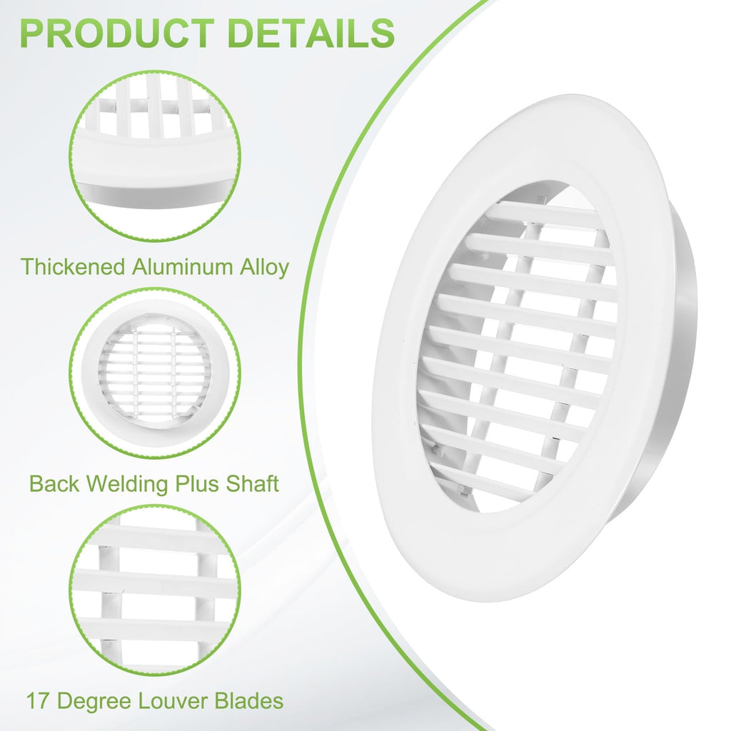 7" Round Aluminum Alloy Louver Air Vent Y930
