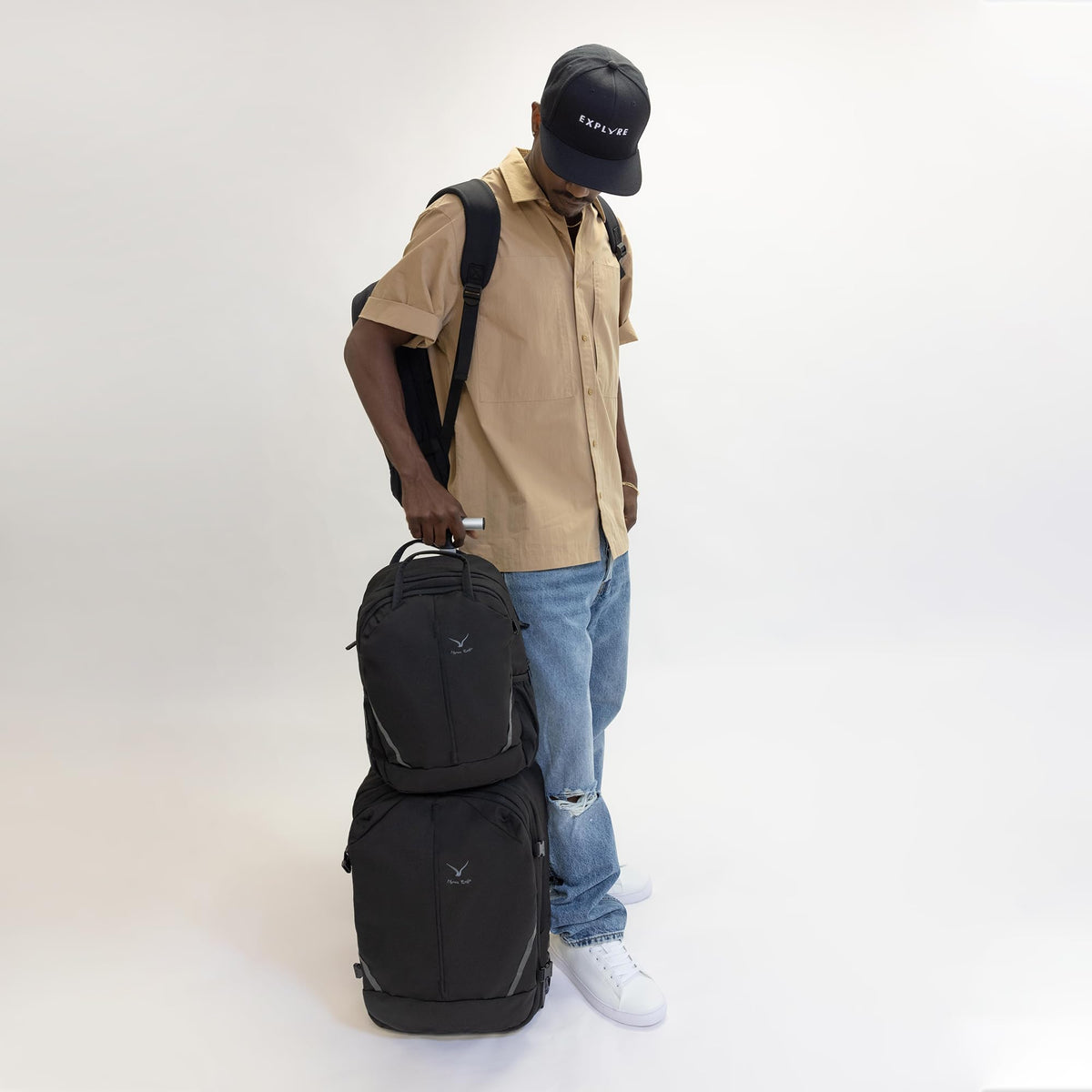 Rolling Backpack with Wheels 43L with Personal Item Bag M202708