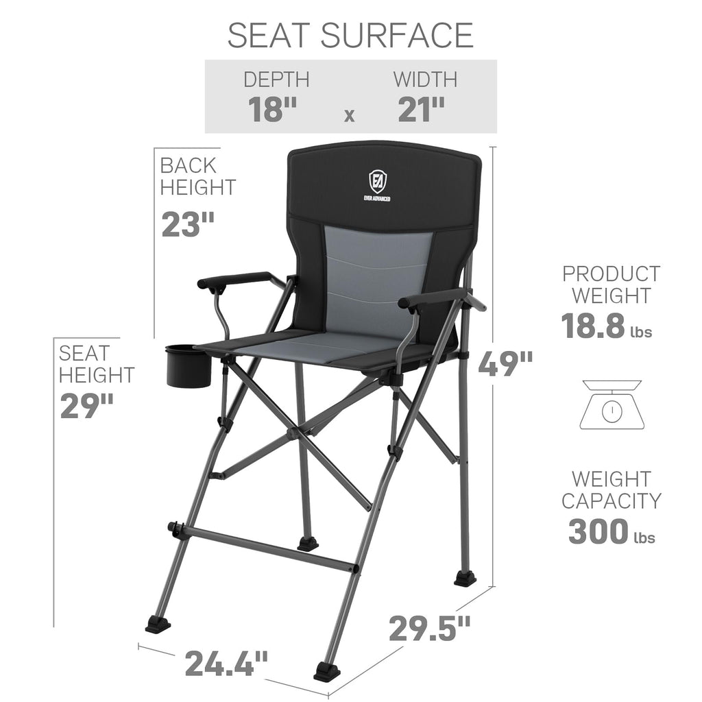Foldable Camping Chair with Carry Bag Black X6093