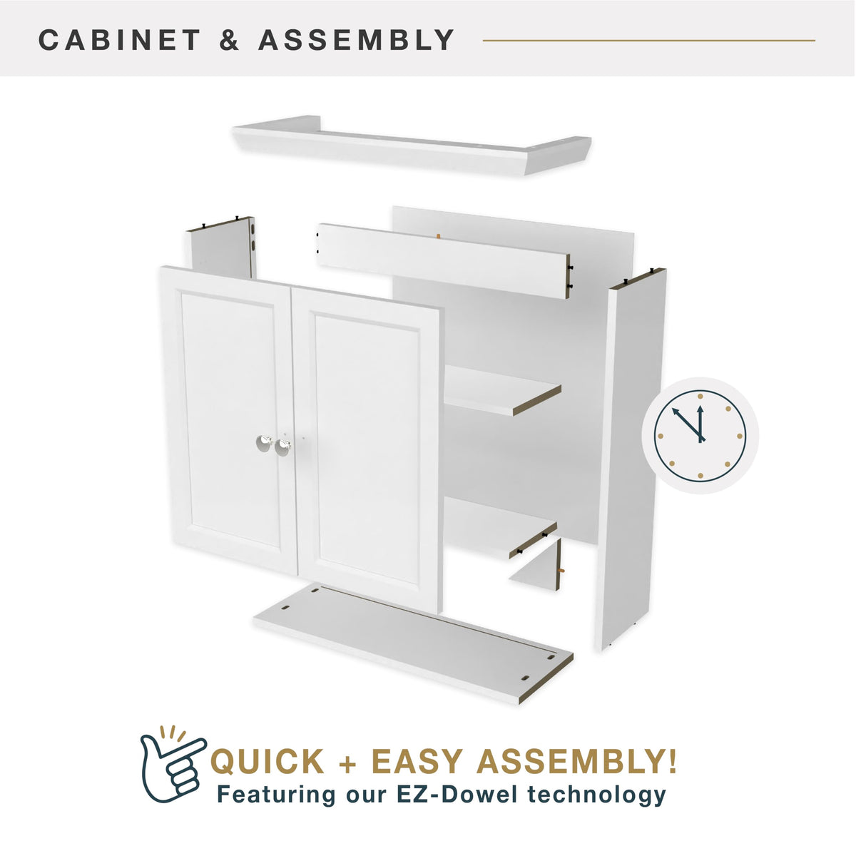 White Wall Mounted Medicine Cabinet Organizer T53054