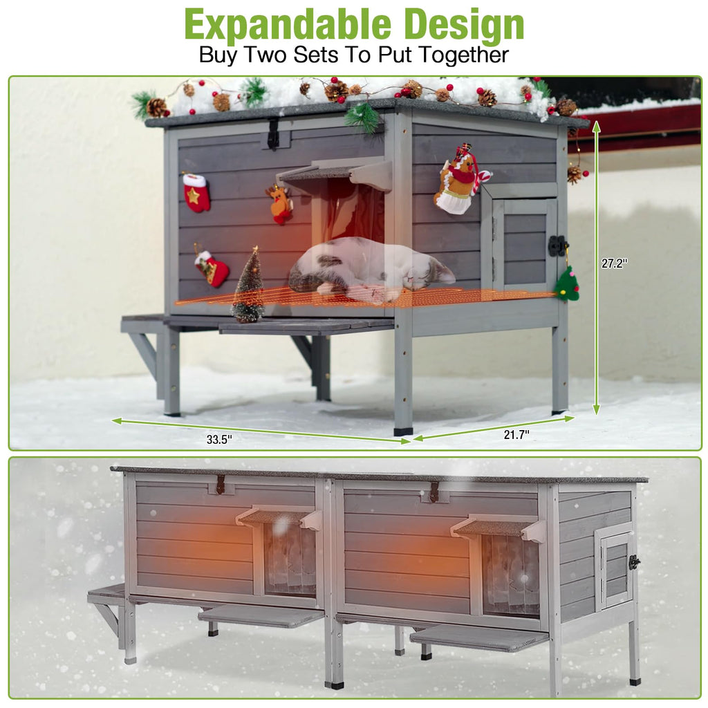 Heated Insulated Weatherproof Outdoor Cat House R120