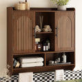 Fluted Wall Cabinet with Arched Doors & Adjustable Shelves N5161