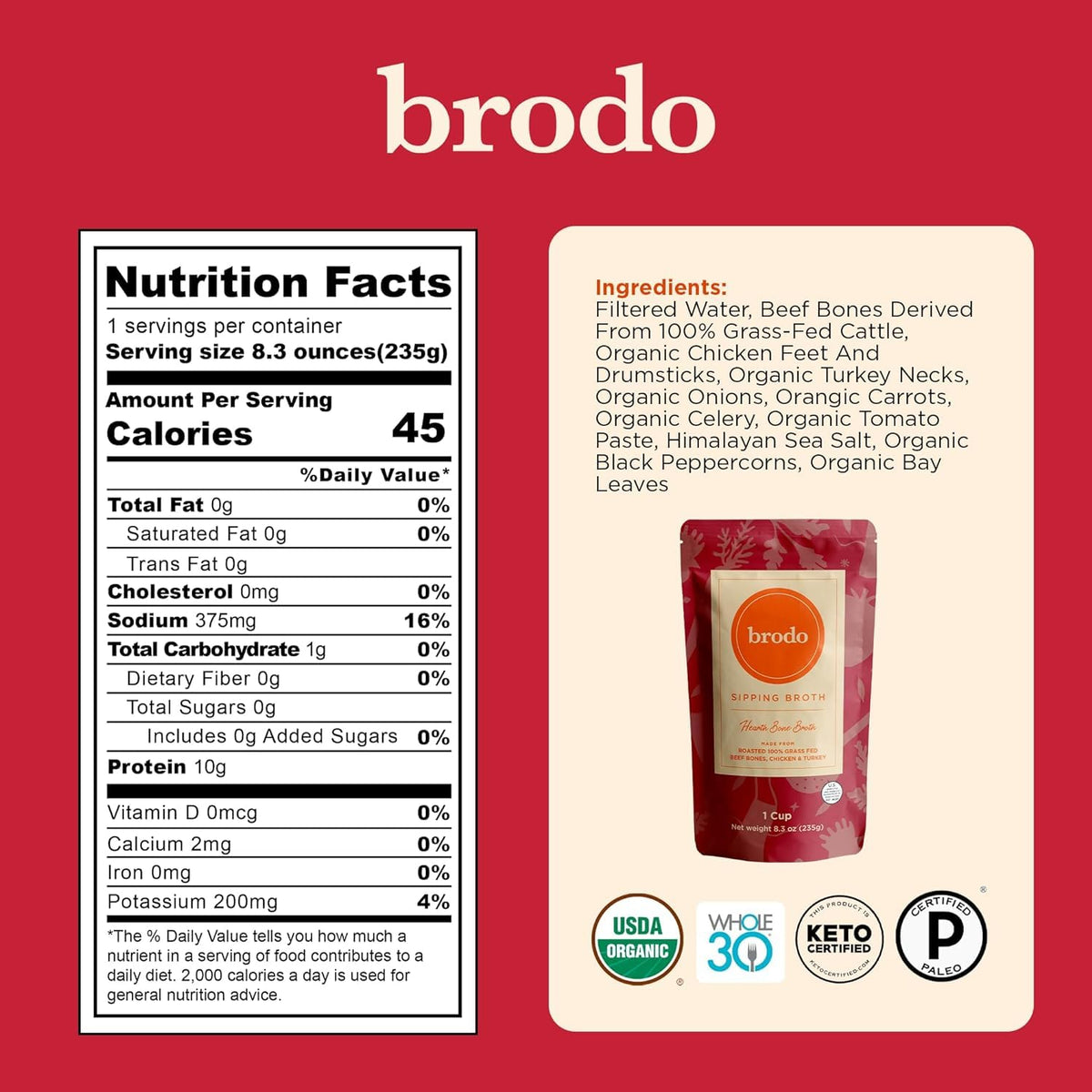 Chicken Bone Broth Variety Pack 30 Cups A525