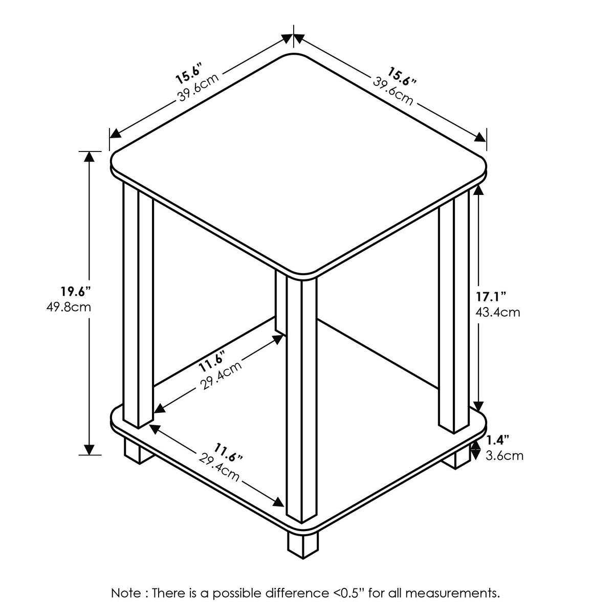3-Tier TV Stand and End Tables Set J884057