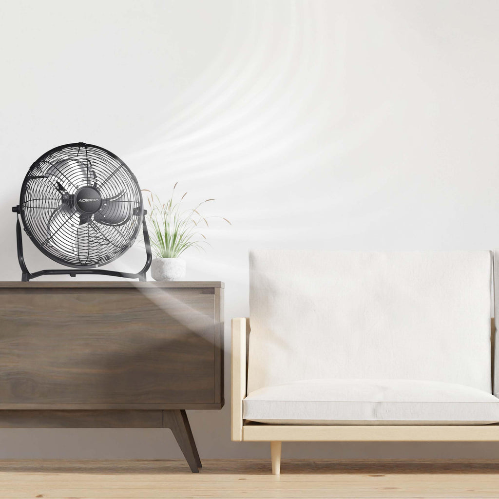 20 in. 3 Speed Metal Floor Fan in Black with Tilting Head F545594