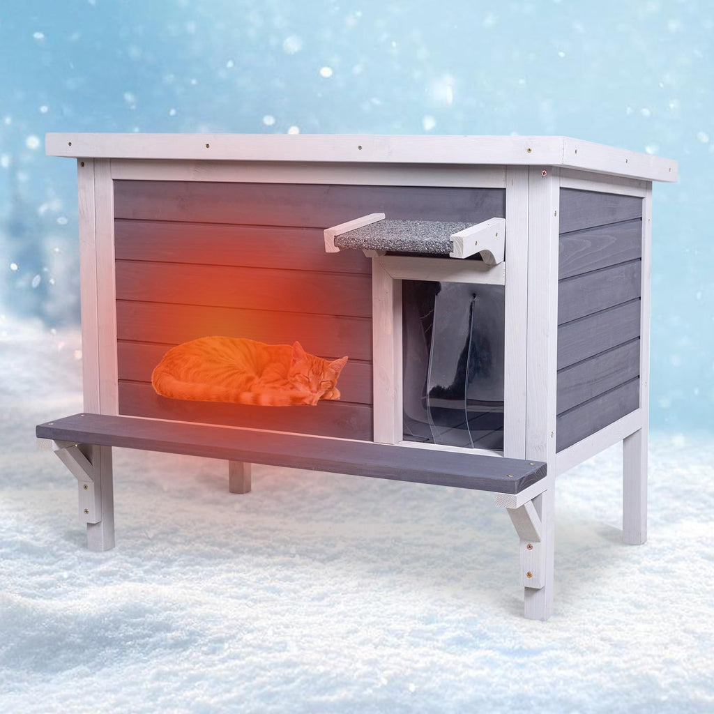 Weatherproof Outdoor Cat House with Elevated Floor B1291