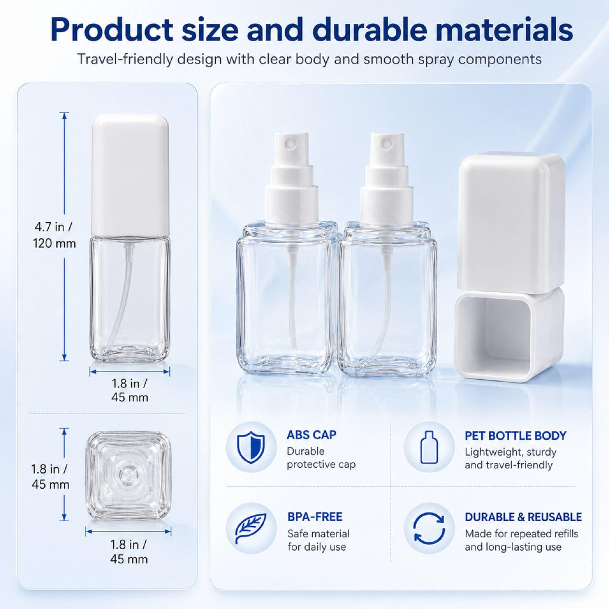 2 Pack 2.7oz Fine Mist Spray Bottles C43177