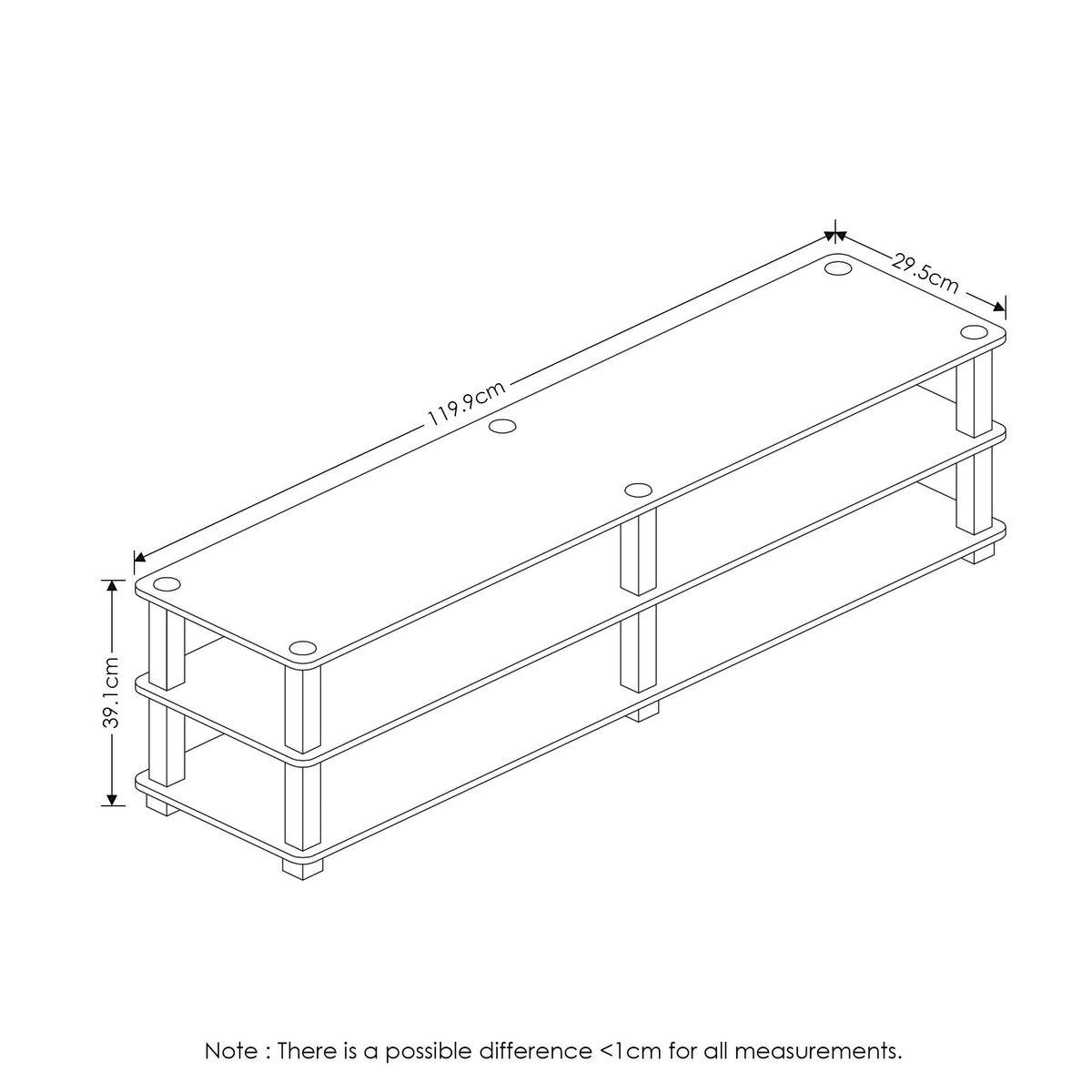 3-Tier TV Stand and End Tables Set J884057
