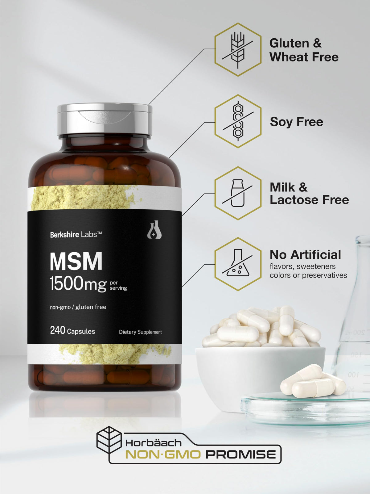 MSM Capsules 1500mg 240 Count T849