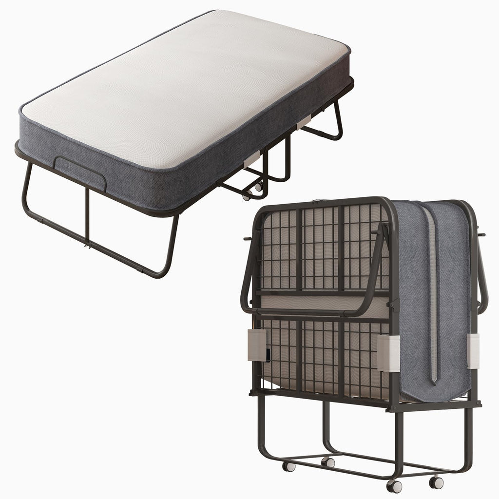 Twin Size Folding Bed with 4 Inch Foam Mattress Q563