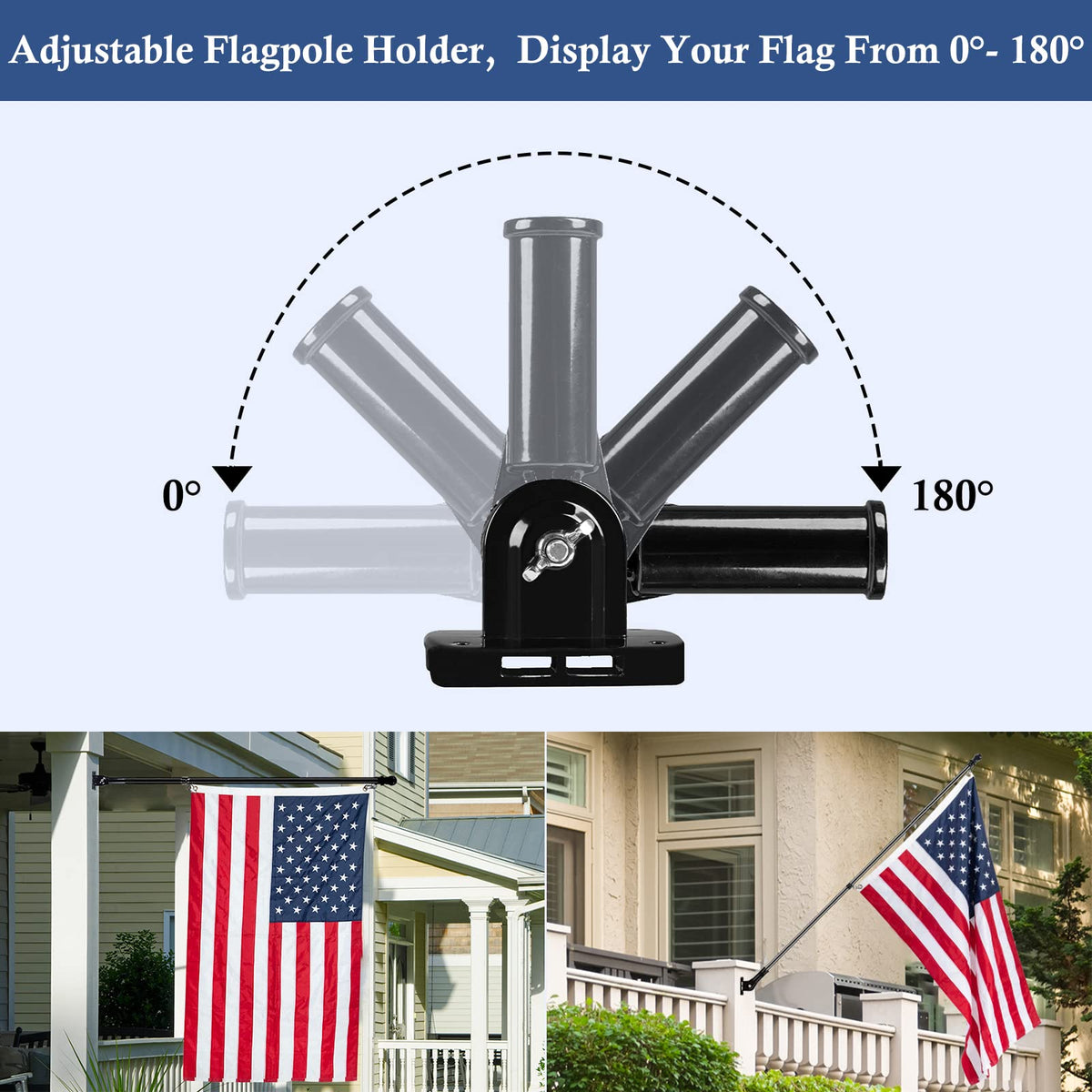 Adjustable Aluminum Flag Pole Holder 1" Inner Diameter C6680