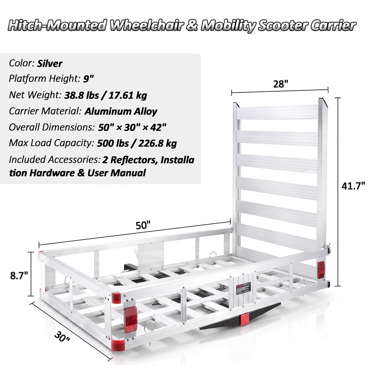 50" Aluminum Wheelchair Carrier with Ramp G398389