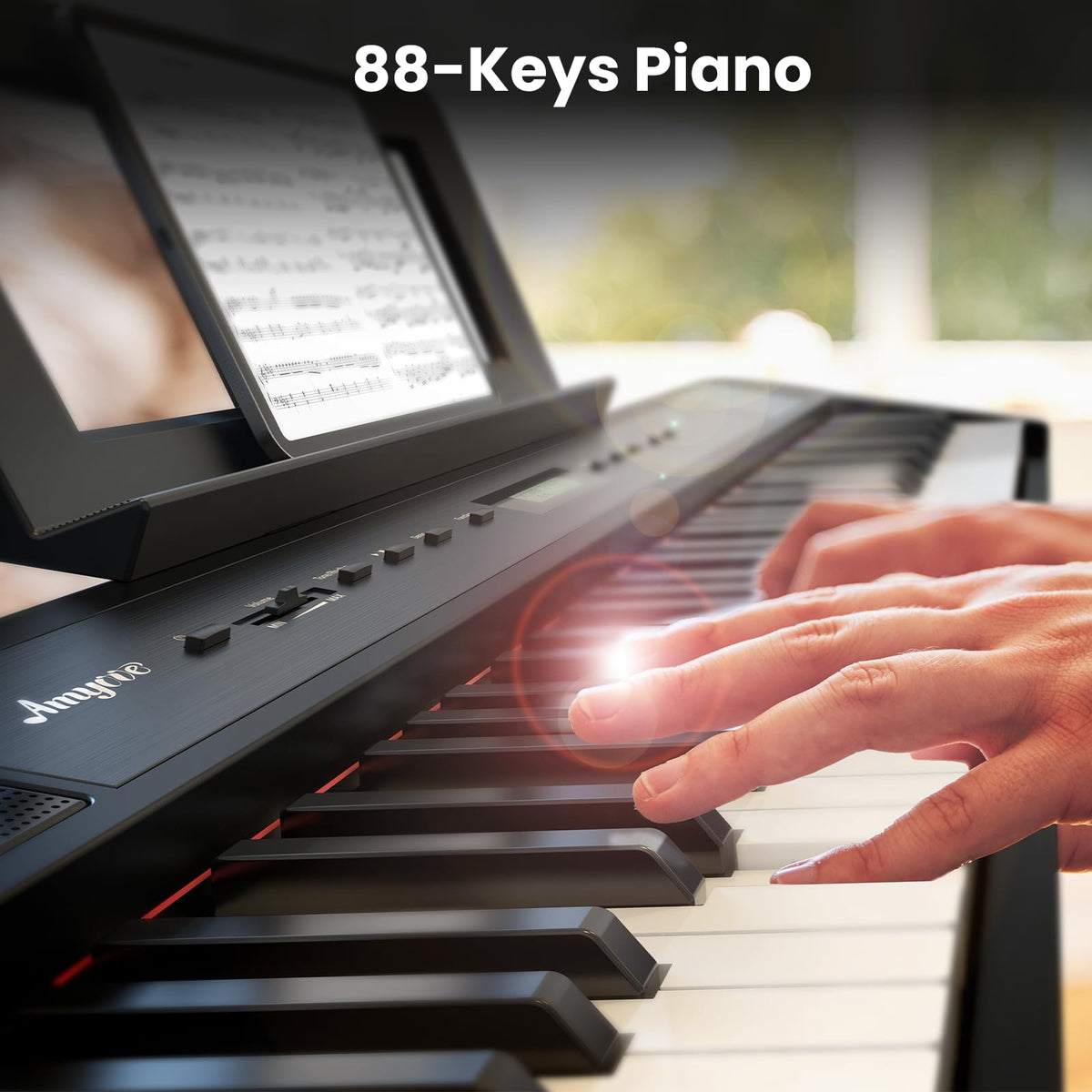 88-Key Weighted Hammer Action Digital Piano with Stand, Headphones, Carrying Case & Power Adapter G54258