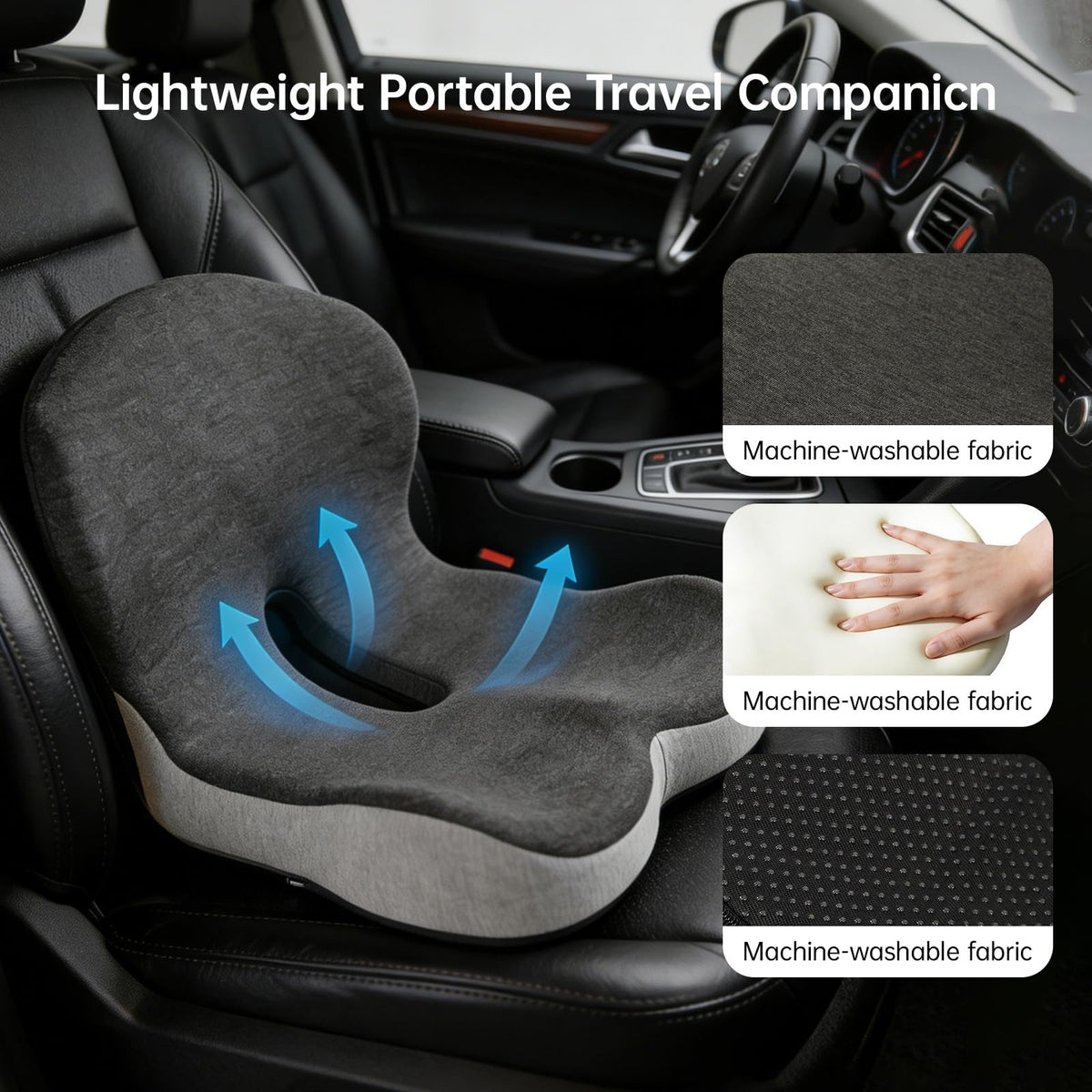 L-Shaped Memory Foam Seat Cushion with Back Support Q8224