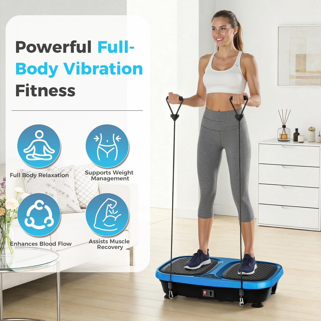 Vibration Plate Exercise Machine with Pull Ropes Q925660
