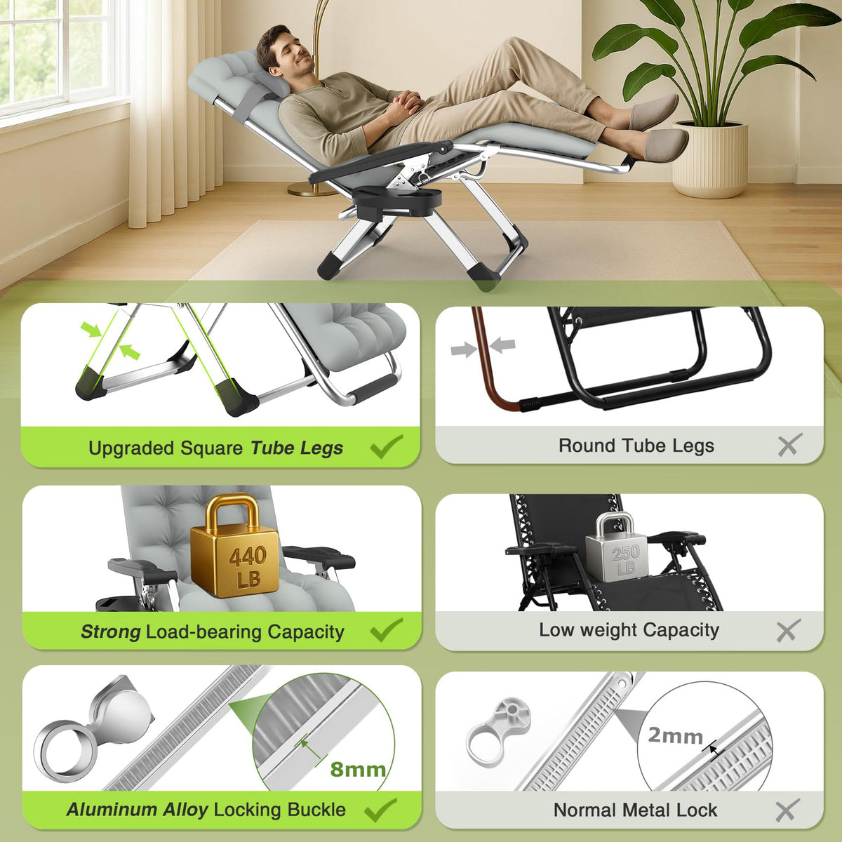 Zero Gravity Reclining Camping Lounge Chair with Cup Holder Z27868