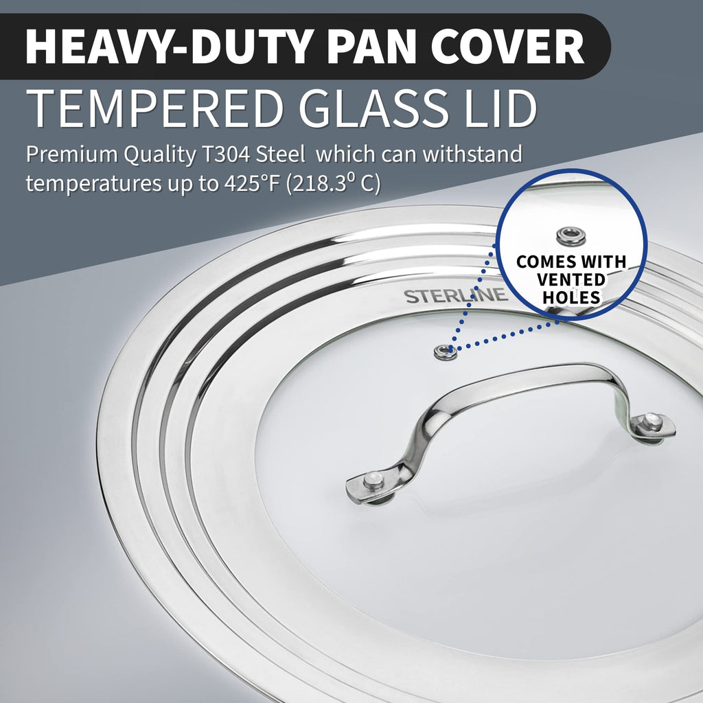 Tempered Glass Universal Lid with Steam Vent U8406