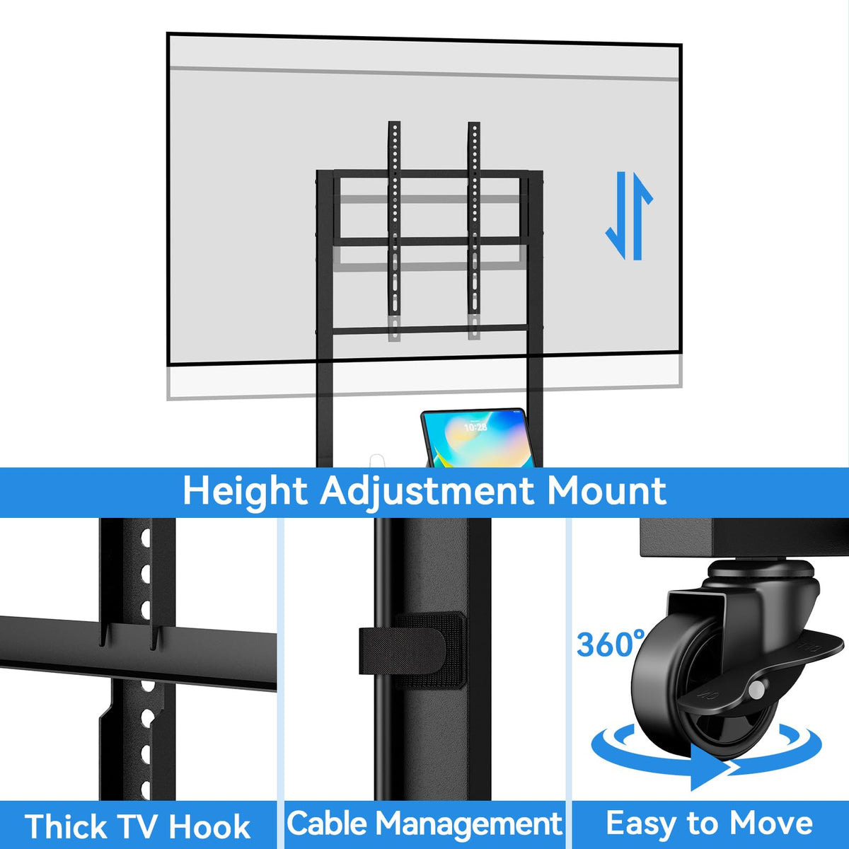 Rolling TV Stand on Wheels for 32-55 Inch TVs C535704