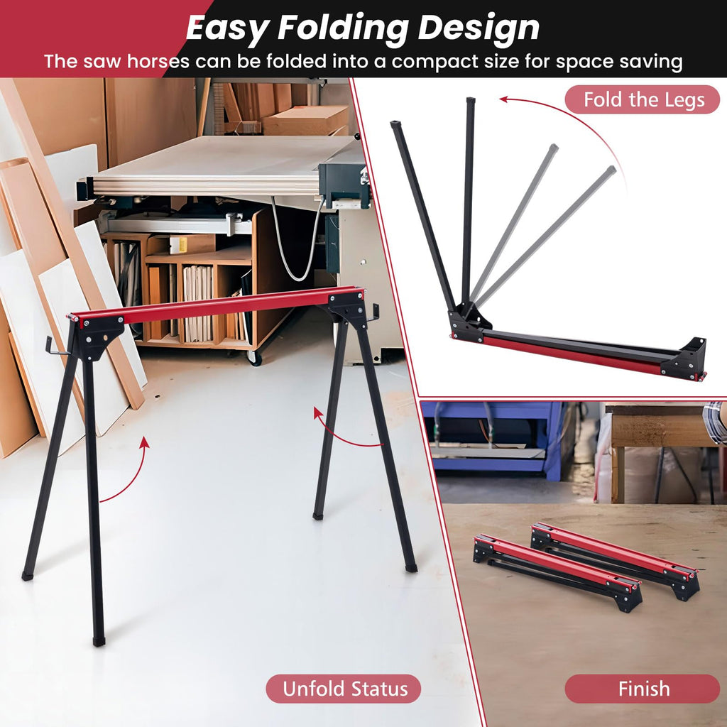 2 Pack Folding Sawhorses 2200 LBS Load Capacity C3040
