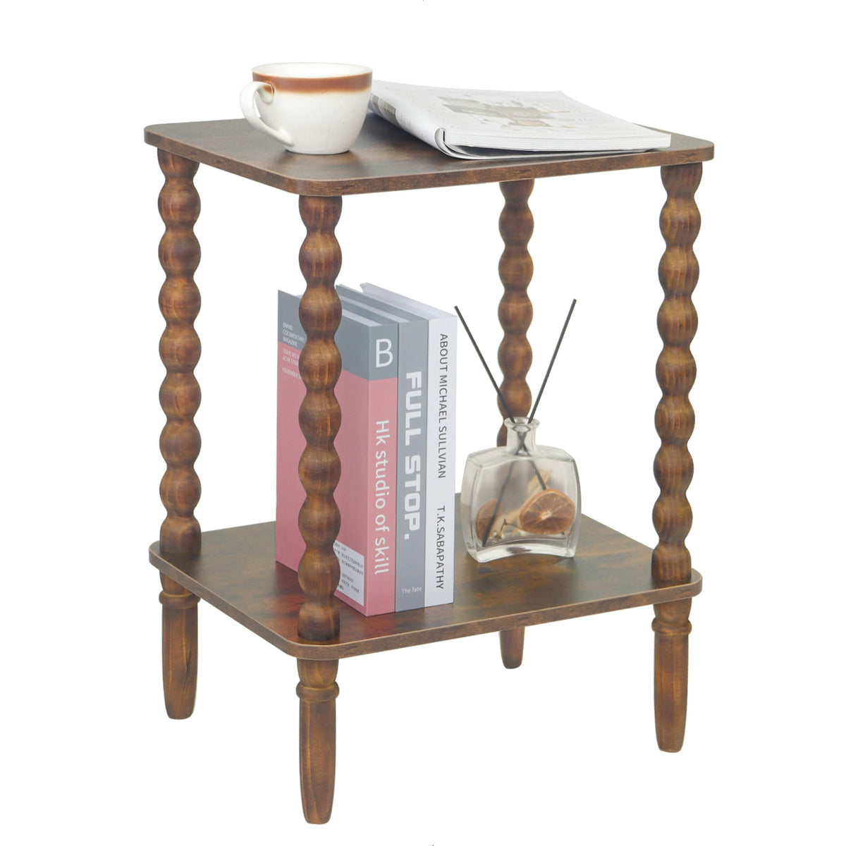 Side Table with 2-Tier Shelf F9225