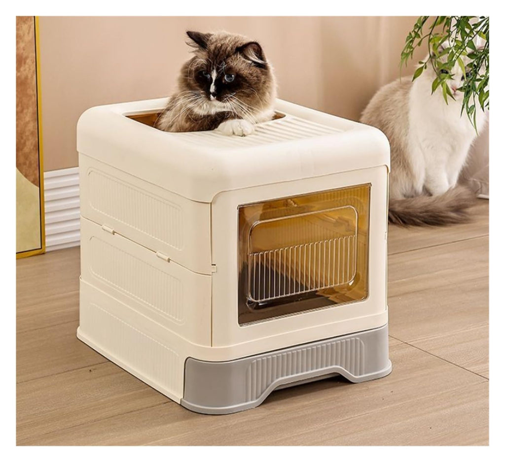 Fully Enclosed Cat Litter Box with Lid and Drawer P471996