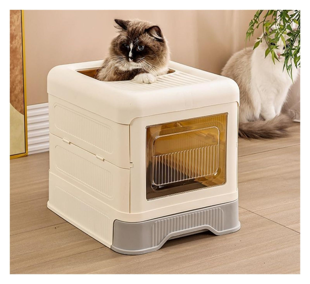 Fully Enclosed Cat Litter Box with Lid and Drawer P471996