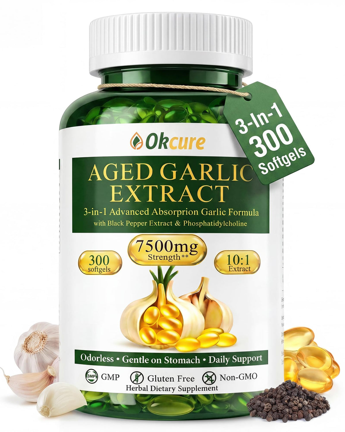 Odorless Garlic Supplement 300 Softgels A911