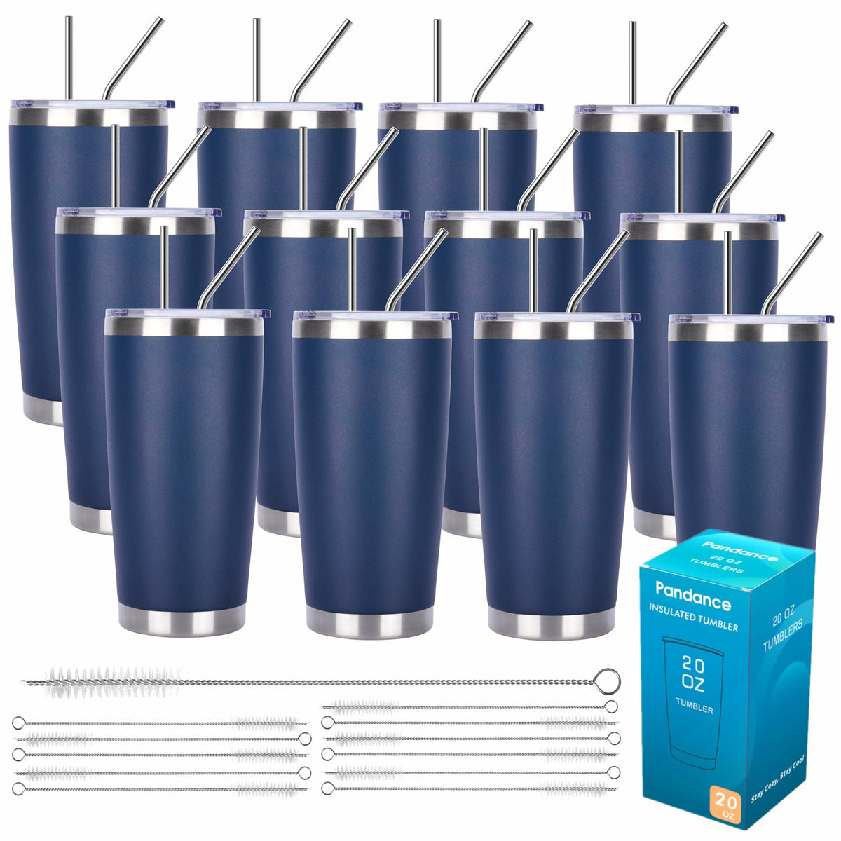 20oz Stainless Steel Insulated Tumblers 12 Pack X5611
