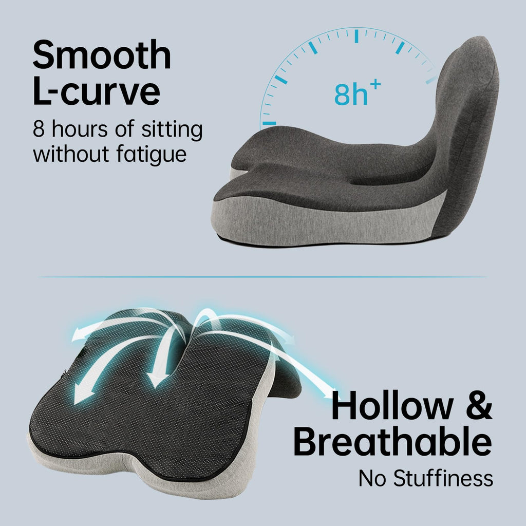 L-Shaped Memory Foam Seat Cushion with Back Support Q8224