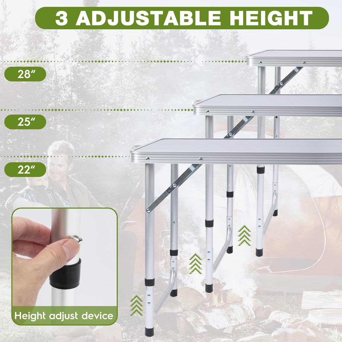 Folding Camping Table with Storage Organizer J482