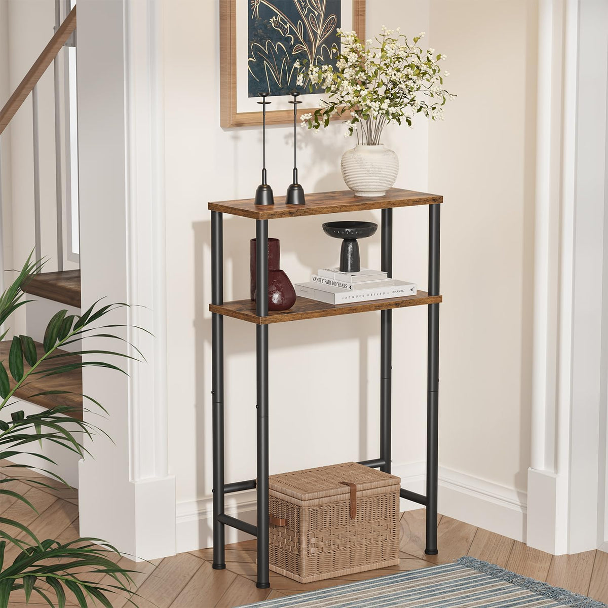 Narrow 15.7" 2-Tier Console Table X763