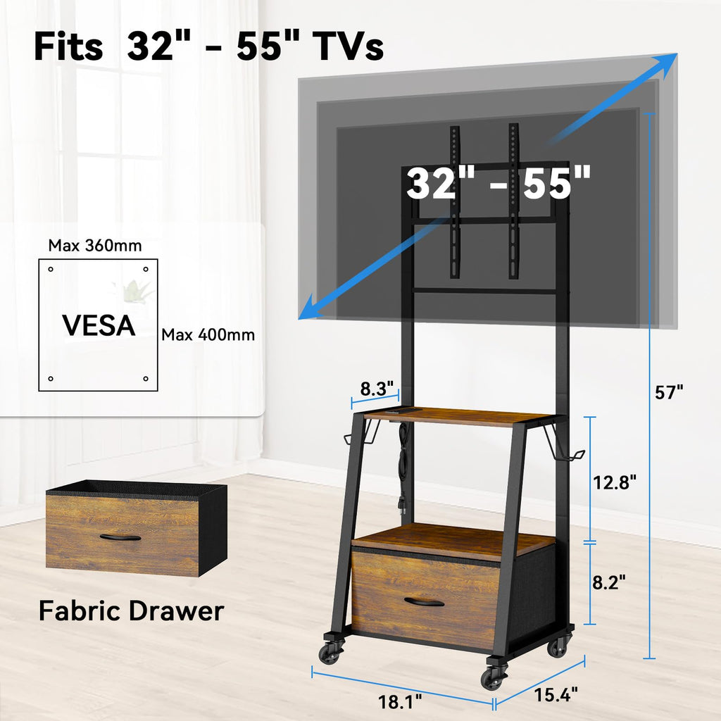 Rolling TV Stand on Wheels for 32-55 Inch TVs C535704