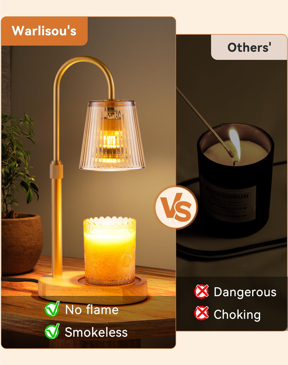 Adjustable Candle Warmer Lamp with Timer W71769