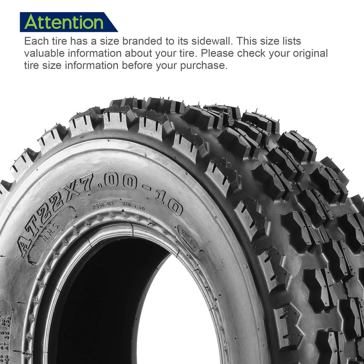 Set of 4 Sport ATV Tires 22x7-10 Front & 20x10-9 Rear 4PR A346451