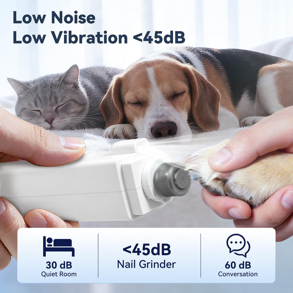 2-in-1 Quiet Electric Pet Nail Clipper & Grinder with Light T911464
