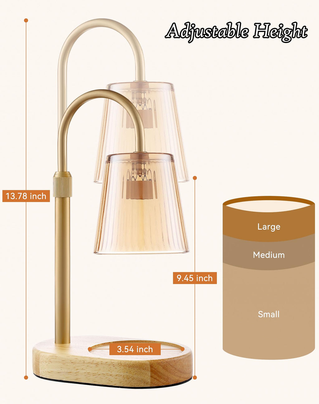 Adjustable Candle Warmer Lamp with Timer W71769