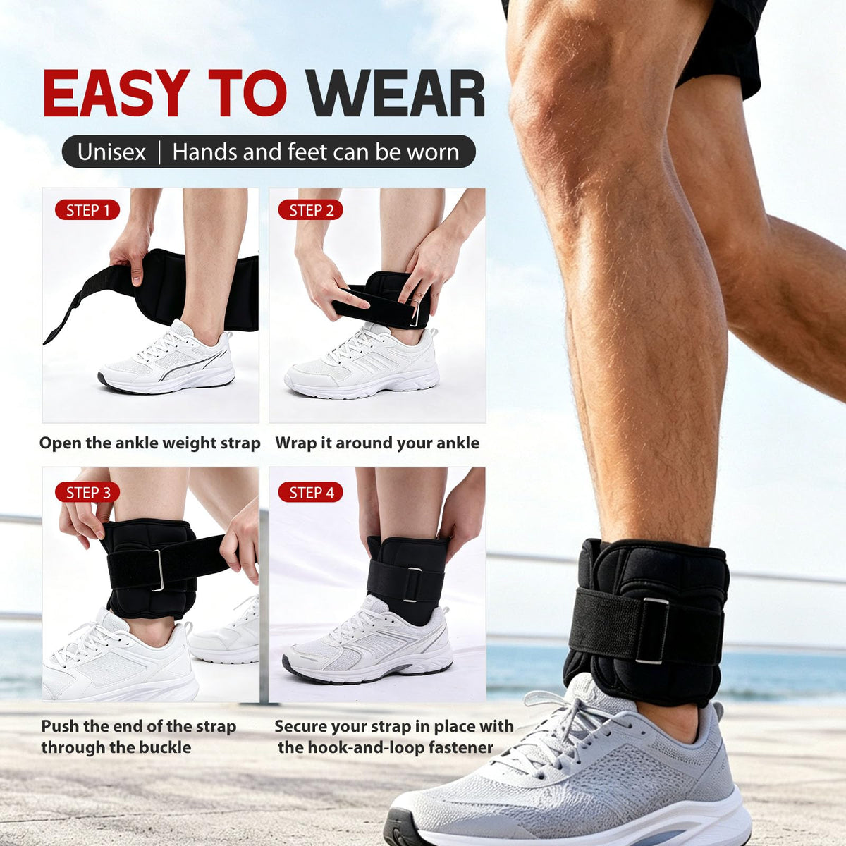 Adjustable 10 lbs Ankle Weights Set S818