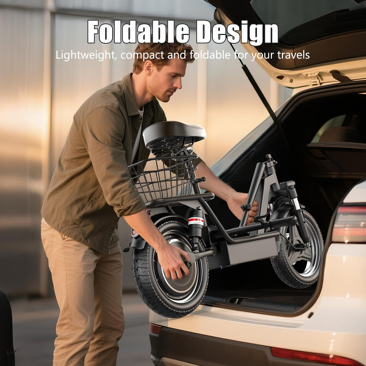 Foldable Electric Scooter with Seat G183364