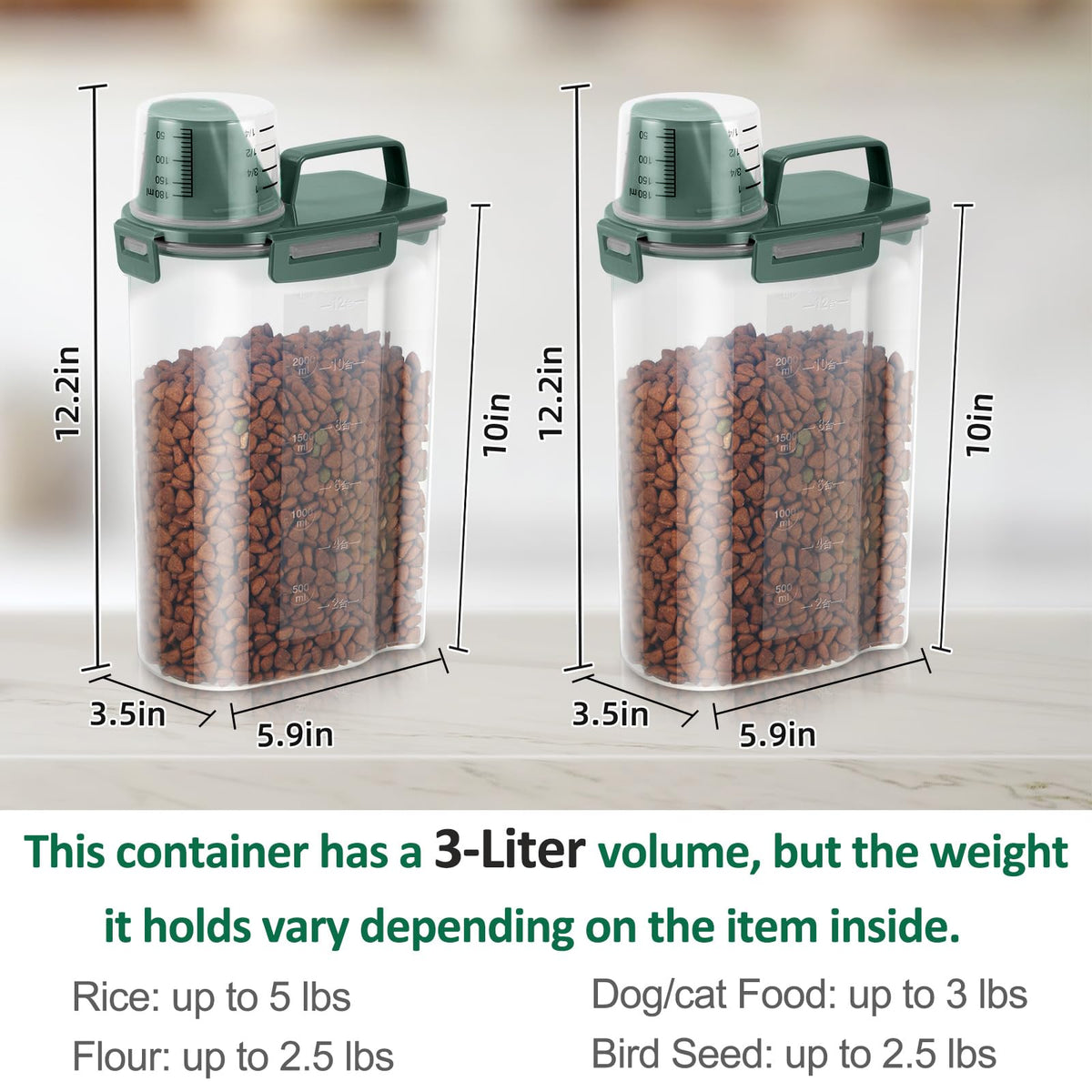 2 Pack 3 Lbs Pet Food Storage Containers E99777