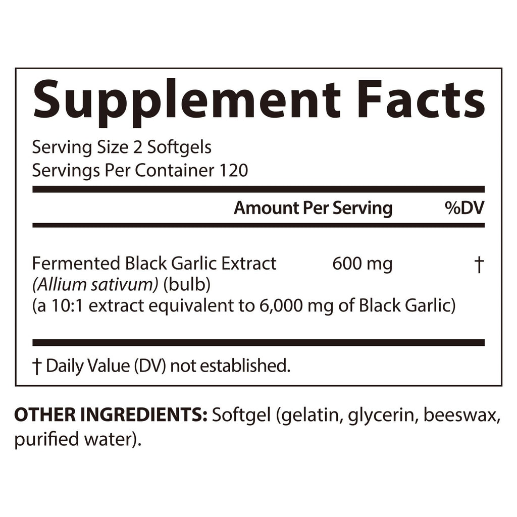 Black Garlic Capsules 6000mg 240 Softgels G70533