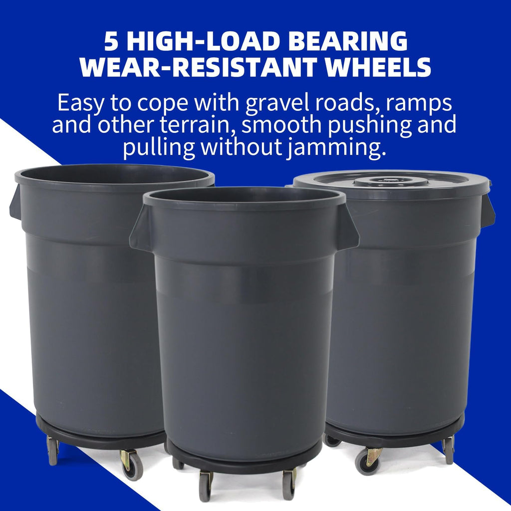 32 Gallon Grey Outdoor Trash Can with Lid and Wheels Q690
