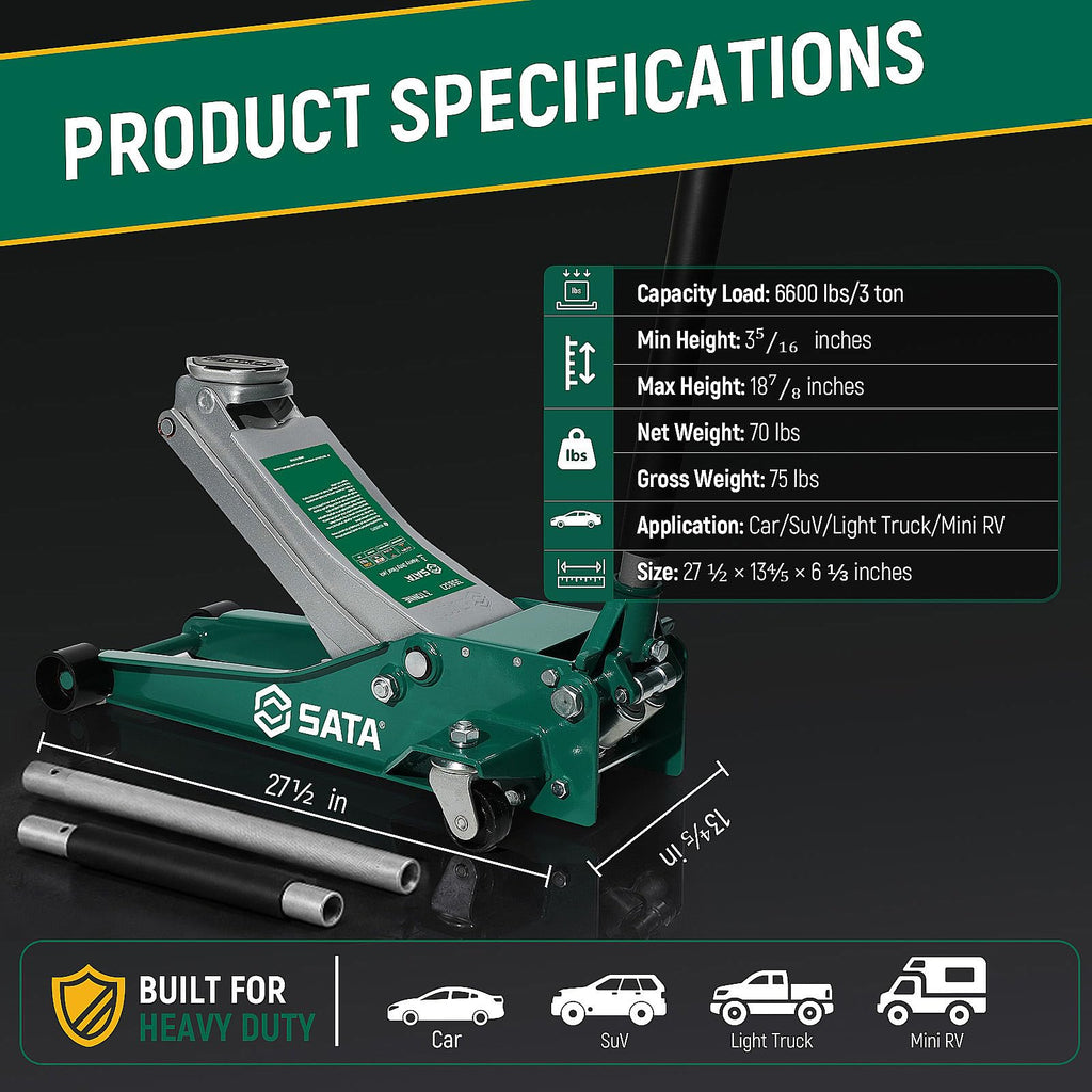 3 Ton Steel Hydraulic Floor Jack G296