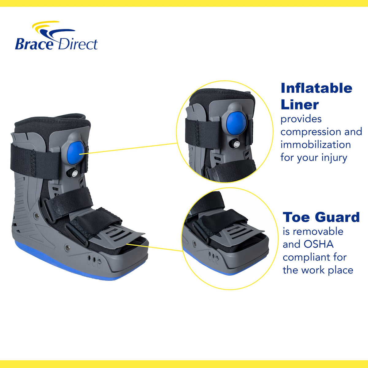 Lightweight Short Air Walking Boot with Toe Guard L8251