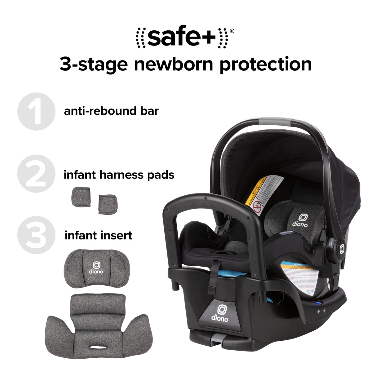 Infant Car Seat and Base, Rear-Facing 4-30lbs, Black M773818
